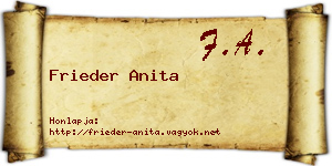 Frieder Anita névjegykártya