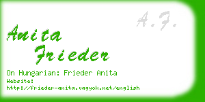 anita frieder business card